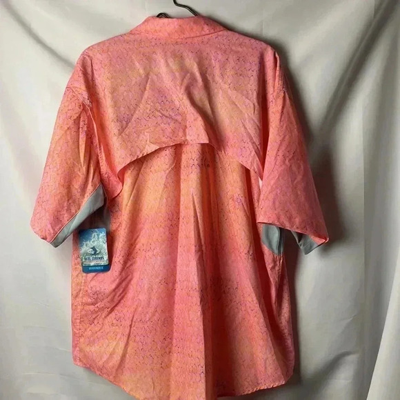 NWT REEL LEGENDS MARINER II MENS SIZE LARGE ORANGE PINK SCALE DESIGN POCKETS - Picture 13 of 15